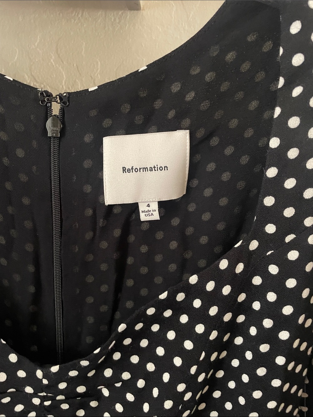 NWT REFORMATION Rebecca Polka Dot Mini Dress! - Picture 9 of 11